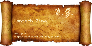 Mantsch Zina névjegykártya